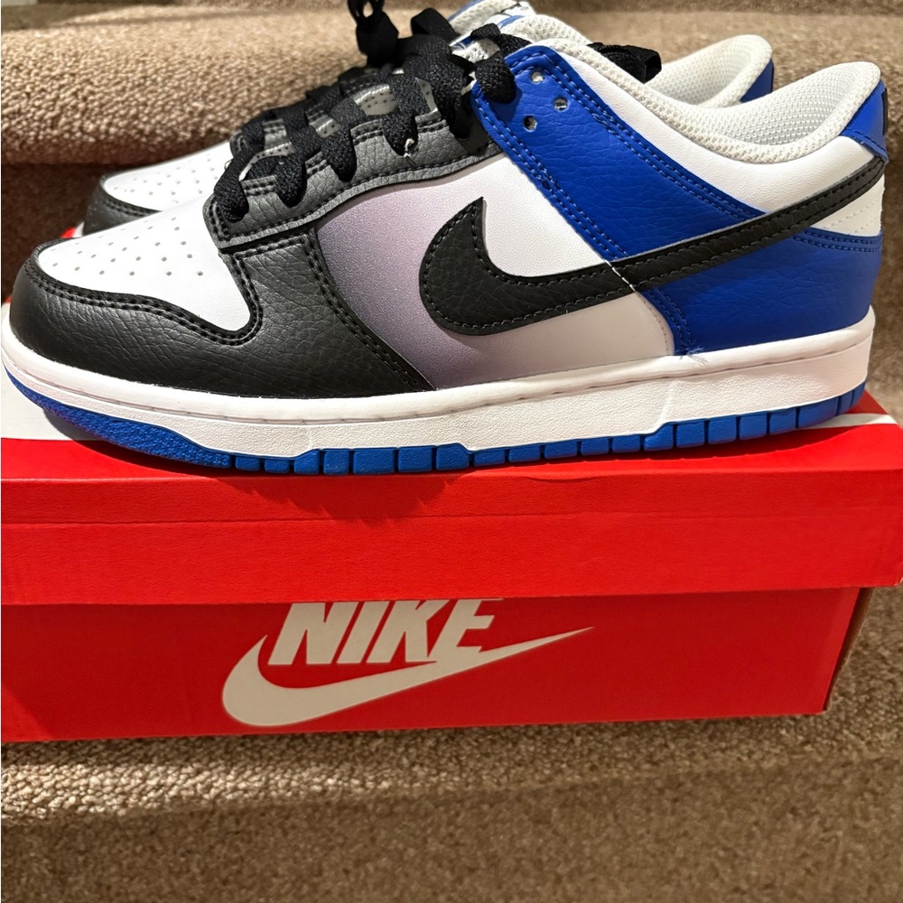 Size 6.5 - Nike By You Dunk Low Fragment Royal Blue White Black - Picture 3 of 5